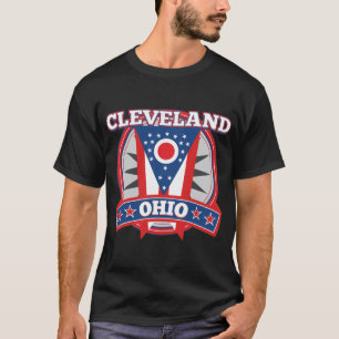 Camiseta Sinalizador do Estado Patriótico Azul Azul Vermelh