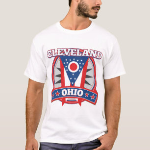 Camiseta Sinalizador do Estado Patriótico Azul Azul Vermelh
