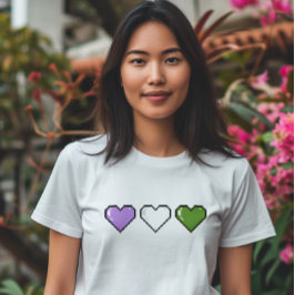 Camiseta Sinalizador do Genderqueer Sinalizador Pixel Heart