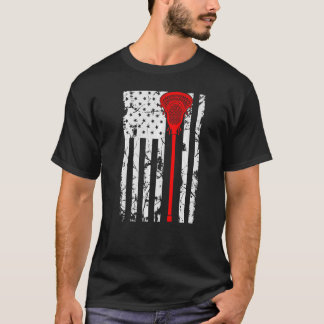 Camiseta Sinalizador do jogador de lacrosse americano