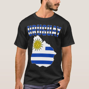Camiseta Sinalizador do Mapa do Uruguai do Uruguai