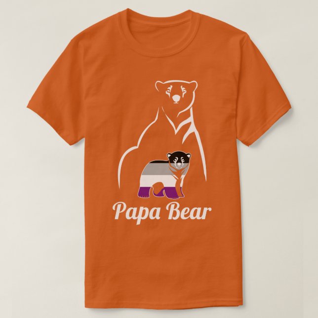 Camiseta Sinalizador do Orgulho Ace do Papa Urso Asexual LG (Frente do Design)