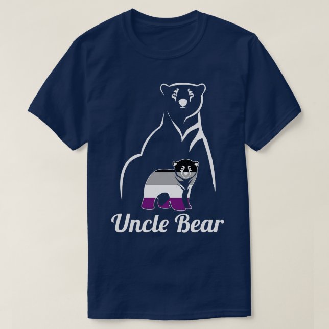 Camiseta Sinalizador do Orgulho Ace do Tio Urso Asexual LGB (Frente do Design)