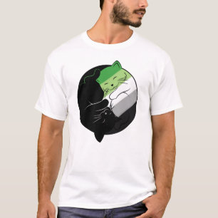 Camiseta Sinalizador do Orgulho Aromântico Gay Asexual Yin