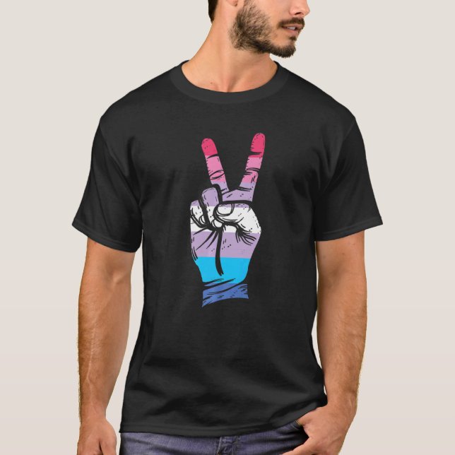 Camiseta Sinalizador do Orgulho Bigender Sinalizador Piece  (Frente)
