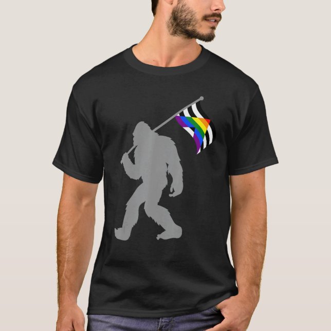 Camiseta Sinalizador do Orgulho da Aliança do Hetero LGBTQ  (Frente)