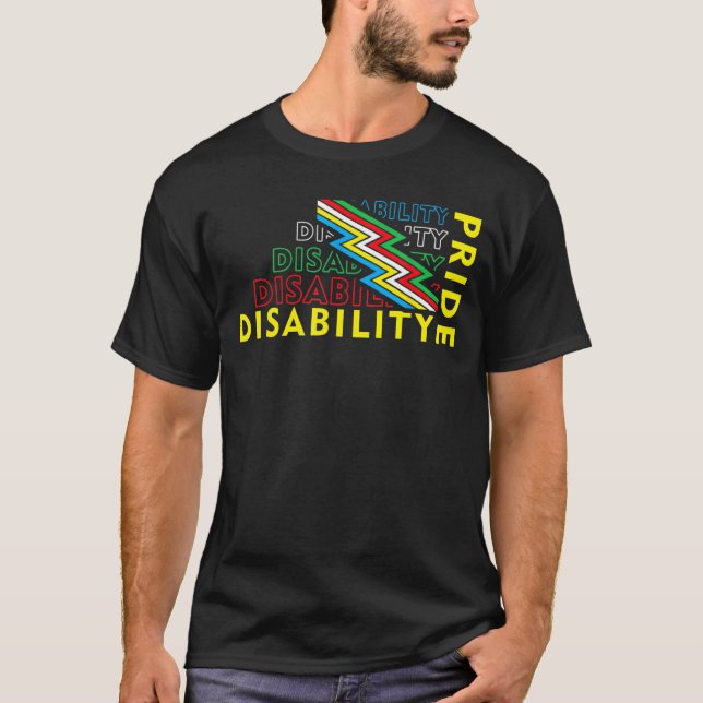 Camiseta Sinalizador do Orgulho de Deficiência Orgulho de j (Frente)