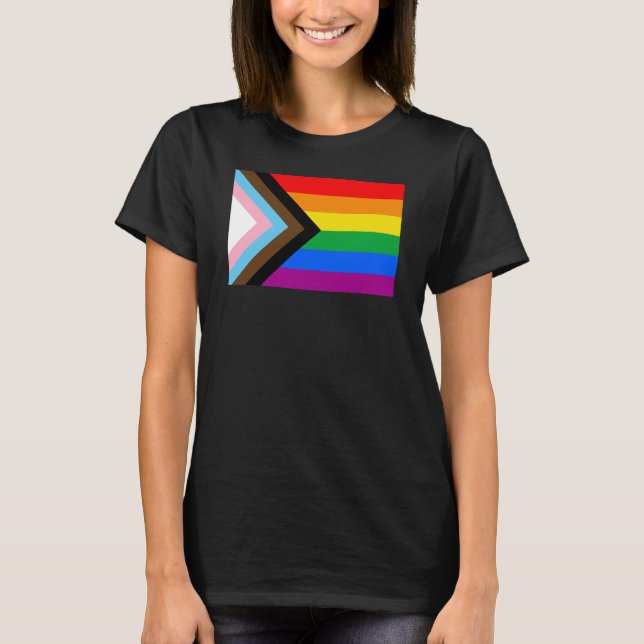 Camiseta Sinalizador do Orgulho de Progresso LGBTQ+ (Frente)