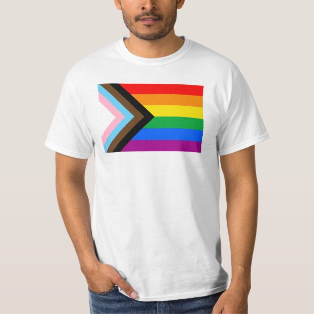 Camiseta Sinalizador do Orgulho de Progresso LGBTQ+ (Frente)