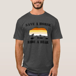 Camiseta Sinalizador do Orgulho de Urso Salva Cavalo Cavalg