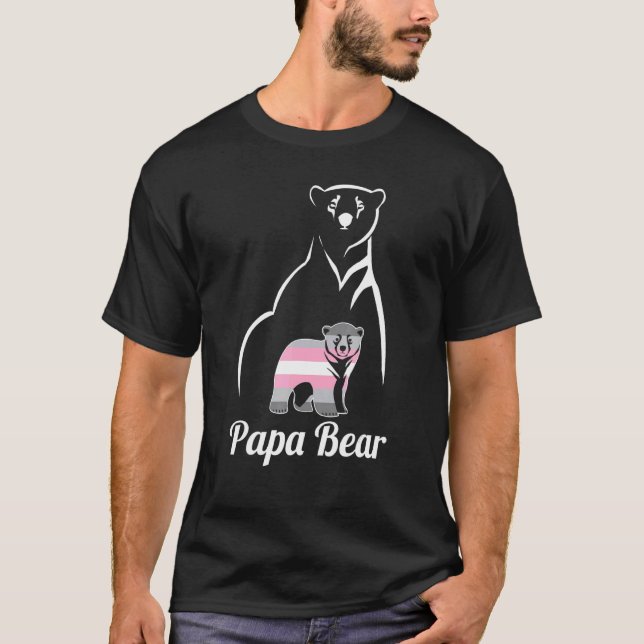 Camiseta Sinalizador do Orgulho Demigender Papa Bear Demige (Frente)