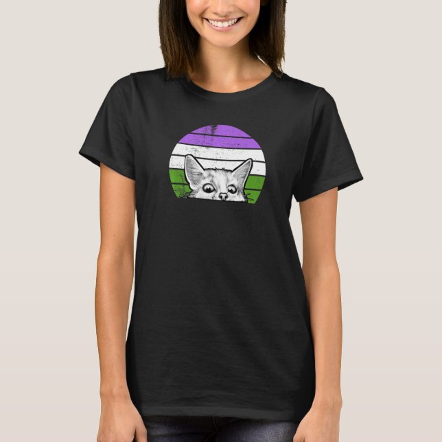 Camiseta Sinalizador do Orgulho do Genderqueer com Sinaliza (Frente)