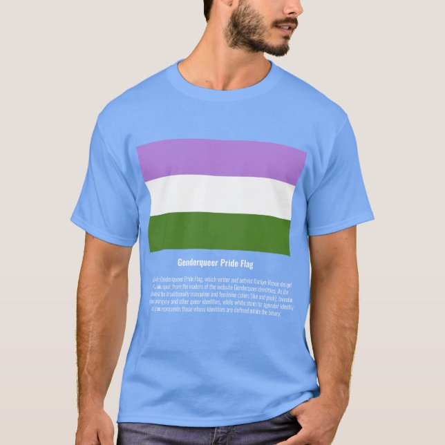Camiseta Sinalizador do Orgulho do Genderqueer #tee #LGBTQ+ (Frente)