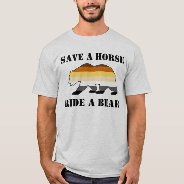 Camiseta Sinalizador do Orgulho do Urso gay Salve Um Urso C (Frente)