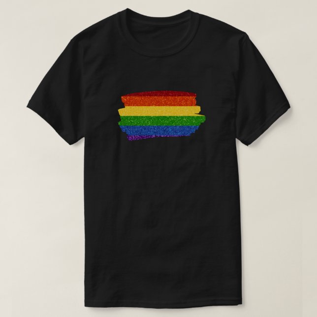 Camiseta Sinalizador do Orgulho LGBT Arco-Íris Escrivável (Frente do Design)