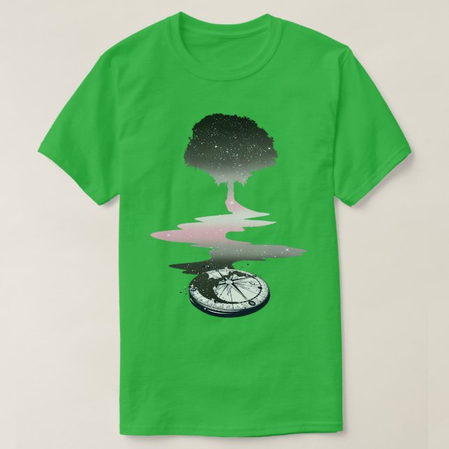 Camiseta Sinalizador do Orgulho LGBT da Árvore Demigirl (Frente do Design)