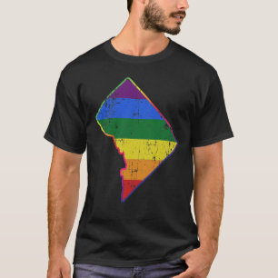 Camiseta Sinalizador do Orgulho LGBT Silhouette Washington