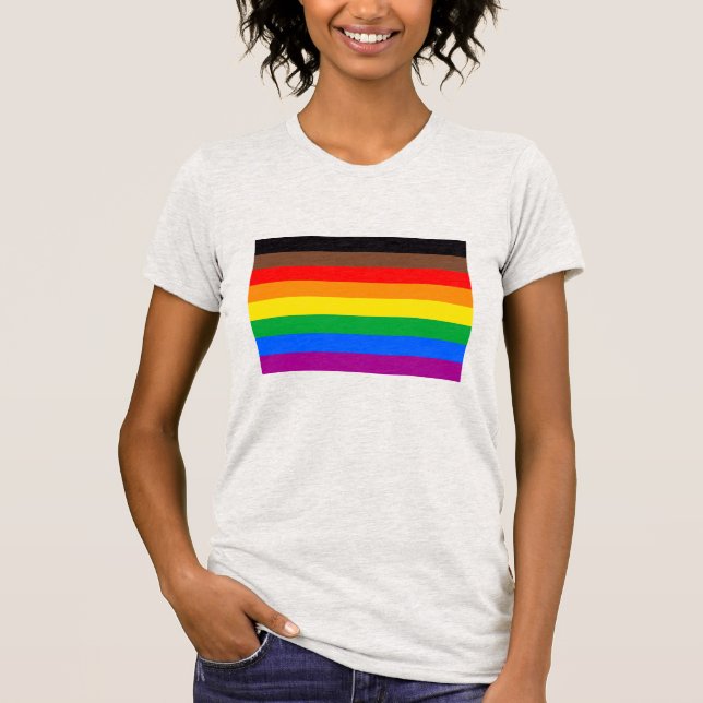 Camiseta Sinalizador do Orgulho LGBTQ (8 faixas) (Frente)
