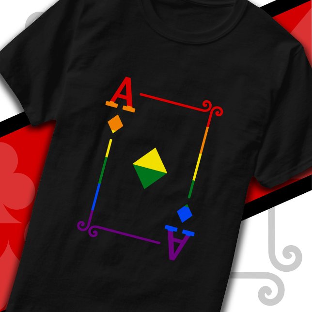 Camiseta Sinalizador do Orgulho LGBTQ Jogando Cartões Ouros (Criador carregado)