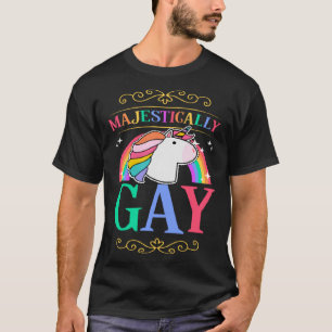 Camiseta Sinalizador do Orgulho LGBTQ Maiesticamente Gay