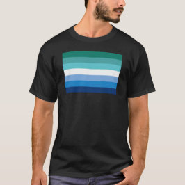 Camiseta Sinalizador do Orgulho Masculino Gay (Azure)