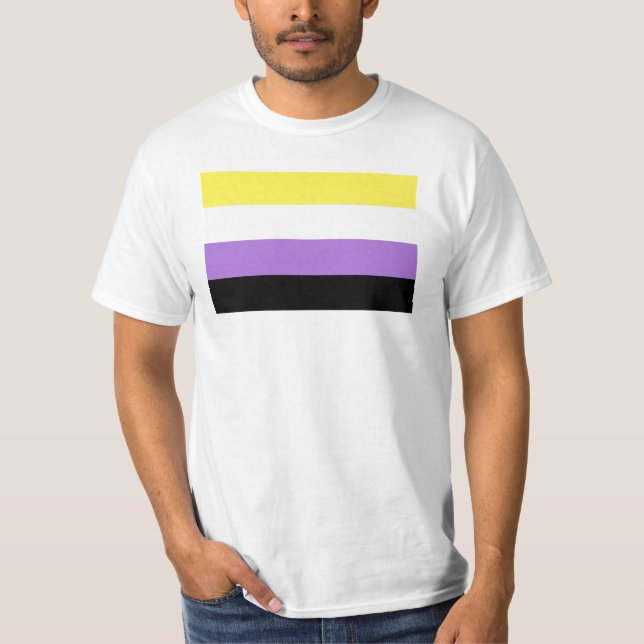 Camiseta Sinalizador do Orgulho Não Binário (Frente)