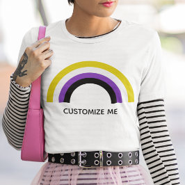 Camiseta Sinalizador do Orgulho Não Binário do Arco-Íris