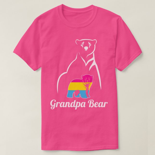Camiseta Sinalizador do Orgulho Pan do Urso do Avô Pansexua (Frente do Design)