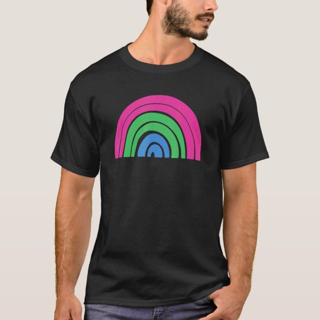Camiseta Sinalizador do Orgulho Polisexual Lgbtqia+ Arco-Ír (Frente)