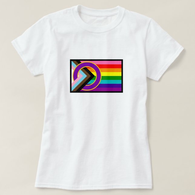 Camiseta Sinalizador do Orgulho Progressivo Intersexual (Frente do Design)