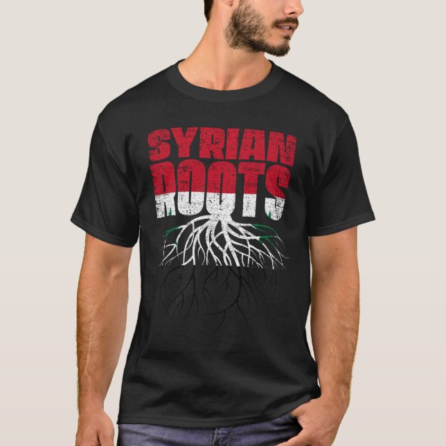 Camiseta Sinalizador do Patrimônio Síria Raízes Síria (Frente)