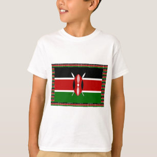 Camiseta Sinalizador do Quênia: Com Arte de Quadro de Sinal