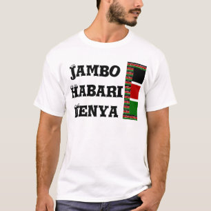 Camiseta Sinalizador do Quênia: Com Arte de Quadro de Sinal