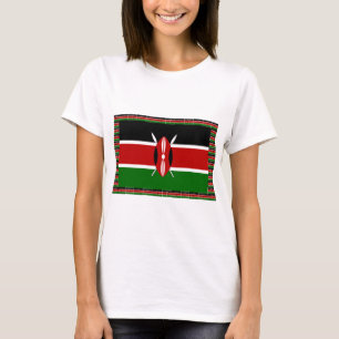 Camiseta Sinalizador do Quênia: Com Arte de Quadro de Sinal