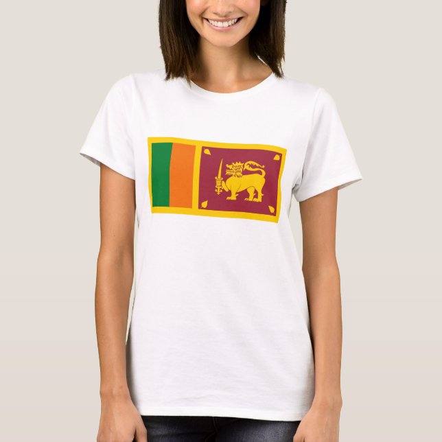 Camiseta Sinalizador do Sri Lanka x Mapa T-Shirt (Frente)