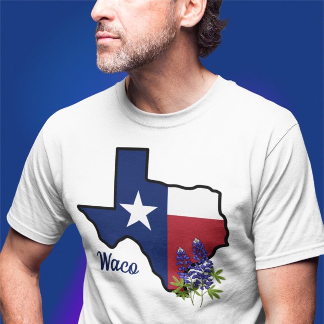 Camiseta Sinalizador do Texas com destino a Bluebonnet do e (Criador carregado)