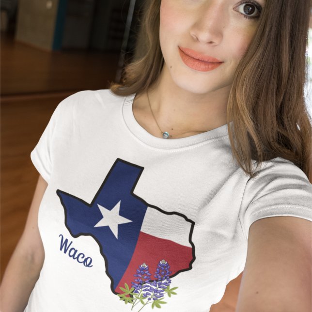 Camiseta Sinalizador do Texas com destino a Bluebonnet do e (Criador carregado)