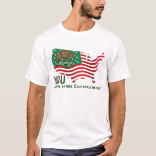 Camiseta Sinalizador do Urso da Califórnia - Você É A Mudan