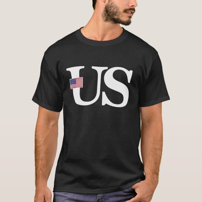 Camiseta Sinalizador dos Estados Unidos e Iniciais por País (Frente)