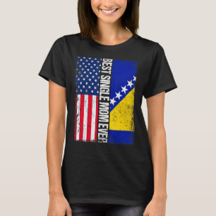 Camiseta Sinalizador Dos Estados Unidos E Solteiro De Sinal