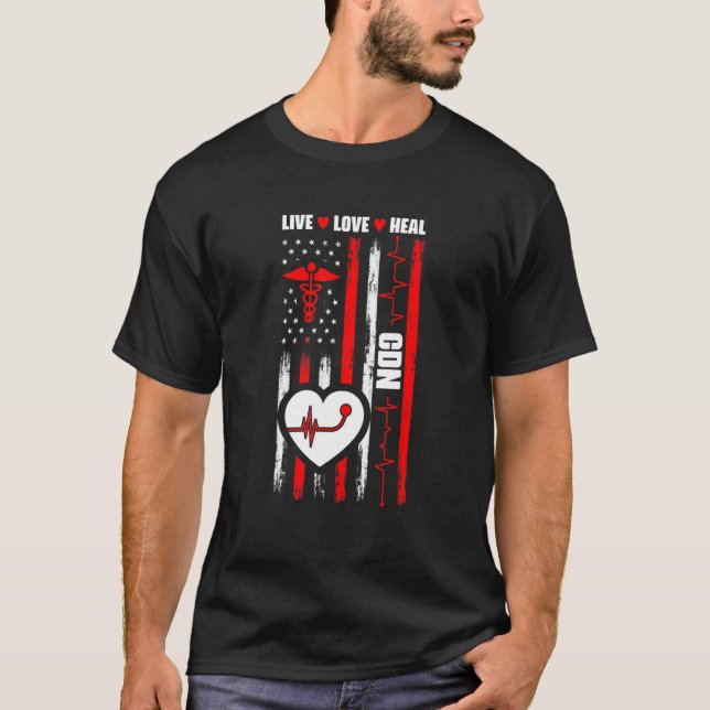 Camiseta Sinalizador Dos Eua Cdn Medical Rn Nurando Certifi (Frente)