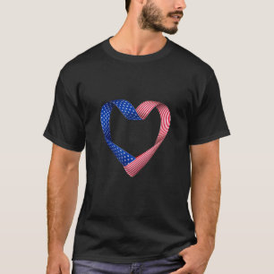 Camiseta Sinalizador dos EUA Coração das Forças Armadas Pat