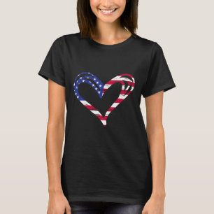 Camiseta Sinalizador dos EUA Coração das Forças Armadas Pat