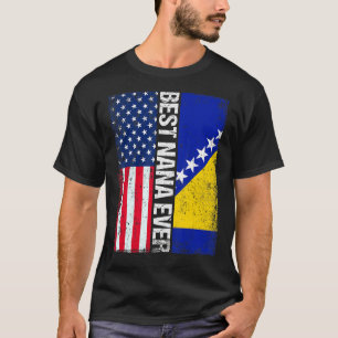 Camiseta Sinalizador Dos Eua E Bandeira Da Bósnia E Herzego