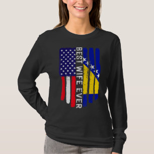 Camiseta Sinalizador Dos Eua E Melhor Esposa E Da Bandeira