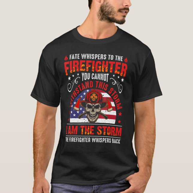Camiseta Sinalizador Dos Eua Eu Sou O Capacete De Bombeiros (Frente)