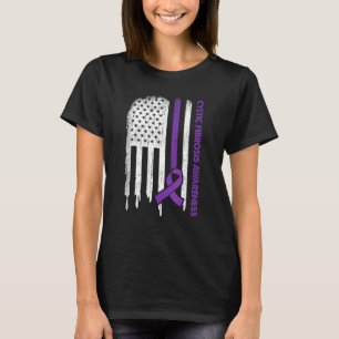 Camiseta Sinalizador Dos Eua Fibrose Cística Roxa Da Fita