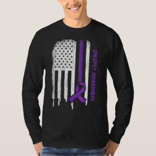 Camiseta Sinalizador Dos Eua Friso Roxo Sensibilização Para
