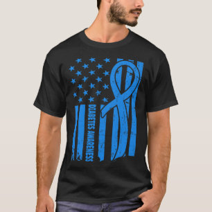Camiseta Sinalizador Dos Eua Guerreiro Diabético Blue Diabe