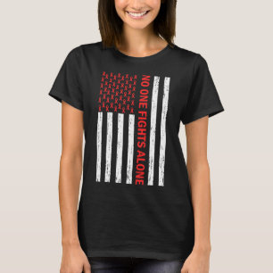 Camiseta Sinalizador dos EUA Nenhum Corpo Luta Sozinha Cons